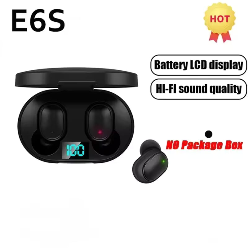 E6S TWS Bluetooth Wireless Earbuds – Noise Cancelling Earphones with Microphone